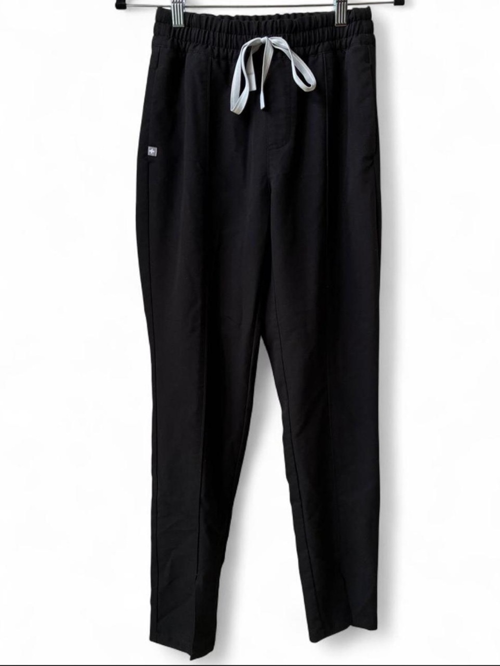 NWOT FIGS black technical collection scrub pant ruched drawstring waist nurse XS